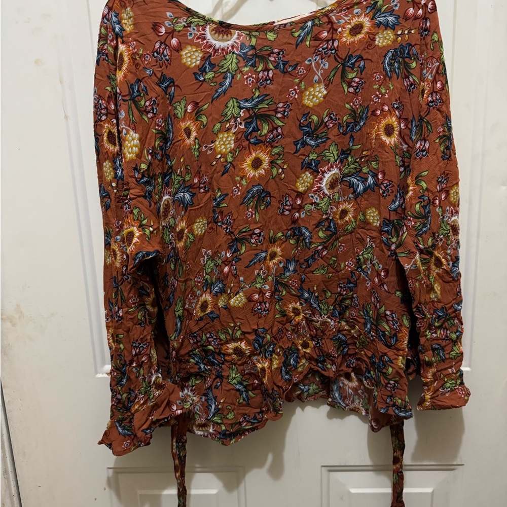 Floral Rust Blouse